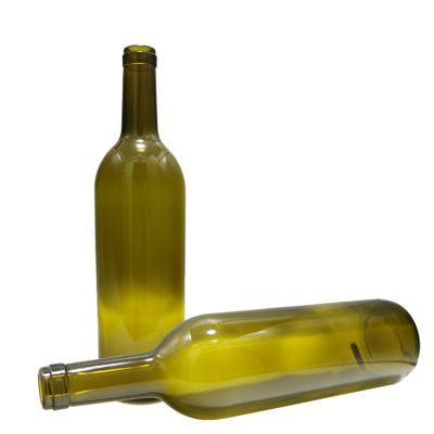 750ml flat bordeaux wine glass bottle with cork 