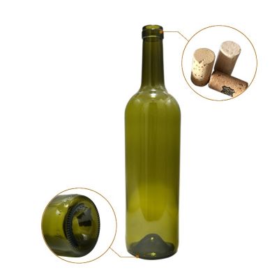 Recyclable 750ml heavy and empty wine glass bottle 