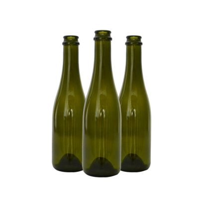 Customized 375ml small empty champagne wine glass bottle 