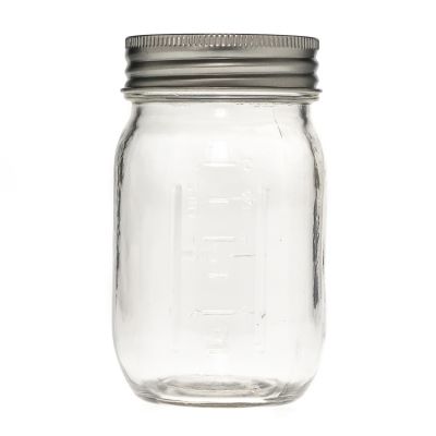 OEM Logo Design 450ml Storage Bottles 450ml Mason Jar Glass Drinking jars with lids 