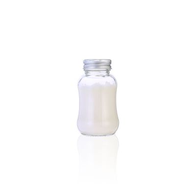 150ml mini empty clear glass milk pudding storage bottles with metal lids caps
