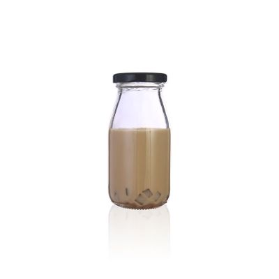 200ml black screw lid mini glass bottle for coconut milk 
