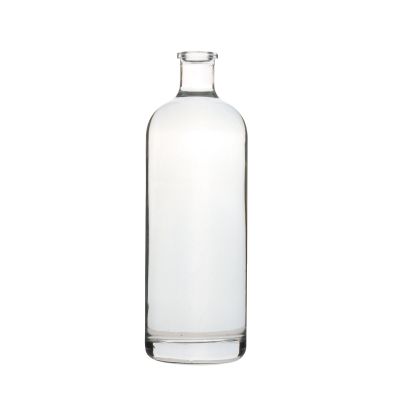 Wholesale 750ml transparent empty round shape drinking oslo bottle spirit glass vodka bottle 