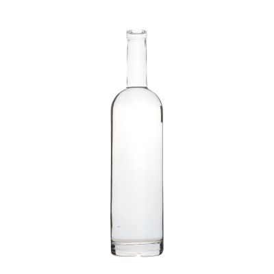 750ml Glass bottles supplier flint cylindrical round thick tall glass bottle for vodka 