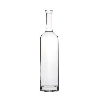 Manufacturer custom plus size transparent round 750ml chinese liquor bottles