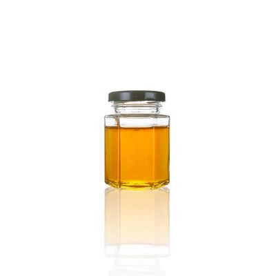 120 ml 4 oz screw top hexagon small mini jam honey packaging glass jar 