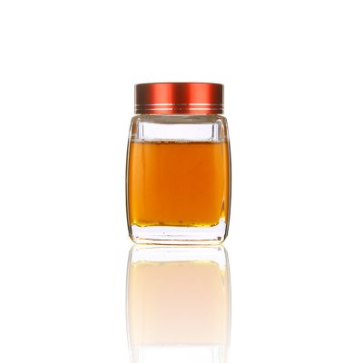 180ml 6oz square empty small jam honey glass bottle with screw cap 