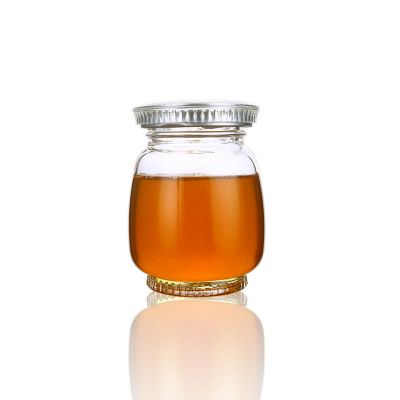 180ml 9oz small crystal oval honey jam glass jar with silver screw lid 