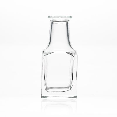 Square Shaped Cork Neck Clear Empty 80ml Aromatherapy Oil Reed Diffuser Glass Bottles with Wick 