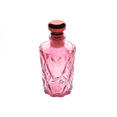 Hot Selling Red Color Crystal Empty 200ml Aroma Oil Reed Diffuser Glass Bottle with Cork 