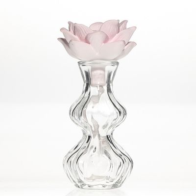 Glass Bottles Supplier 60ml Embossed Crystal Vase Home Fragrance Diffuser Glass Bottle Wholesale 