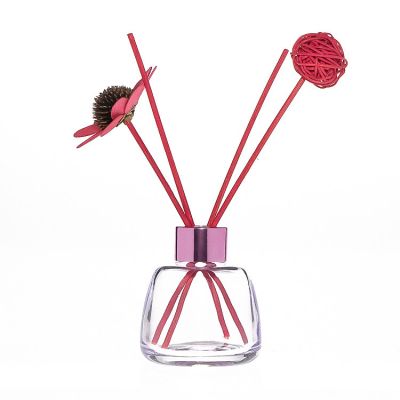 Manufacturer 100ml stylish refillable round diffuser bottle clear glass empty reed diffuser bottle 