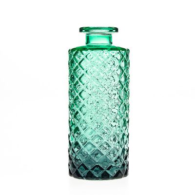 Factory Wholesale Luxury 150ml Decorative Glass Fragrance Vase Round Crystal Reed Diffuser Bottle with Cork 