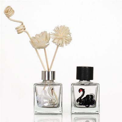 High Quality Clear Empty Aroma Reed Diffuser 200ml Diffuser Square Glass Bottle