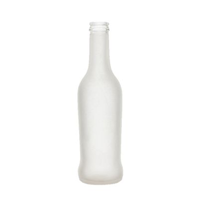 Frosted Matte Round Long Neck Crown Cap Glass 250ml Juice Bottle 