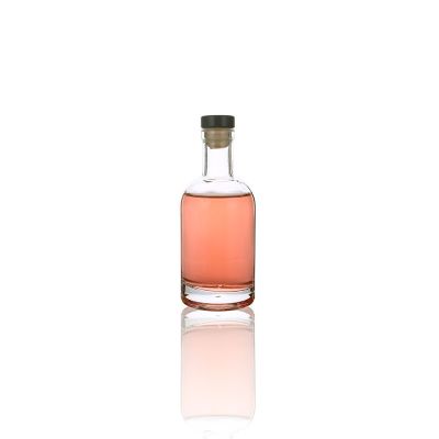 7oz 200ml wine vodka whisky alcohol round clear glass bottle with T-stopper 