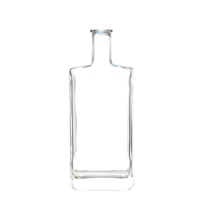 High quality air tight square shape rectangle drink wine glass bottles with cork cap 
