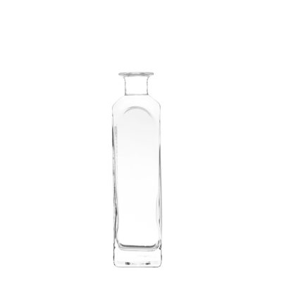 Manufacture custom fancy flint glass clear empty 750ml square cork wine liquor spirit glass bottle 