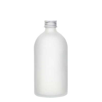 Wholesale custom boston round shaped 500ml frosted fruit wine vodka glass bottle with cap 