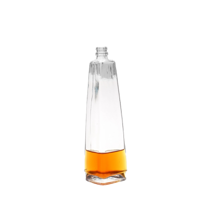 Wholesale new style unique triangular shape 750ml wine liquor glass bottle with guala cap 