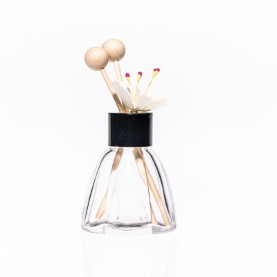 Unique Shaped Air Freshening Bottle 50 ml Empty Mini Perfume Glass Diffuser Bottle with Screw Lid