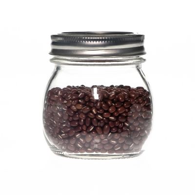 12oz transparent 350ml jam/ honey /canned food mason glass jar with aluminum screw cap
