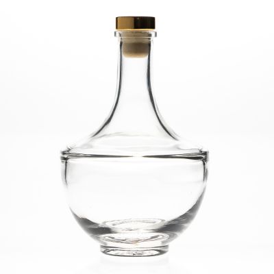 500ml Umbrella Shaped Liquor Bottles 17oz Crystal Glass Gin Wine Bottle with Cork Stopper