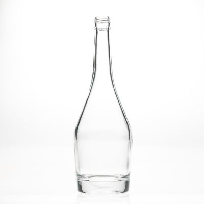 750ml Glass Liquor Bottles 26 oz Round Long Neck Crystal Spraying Wine Bottle with Cork Stopper
