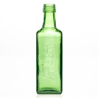 Screen Engraving Tiger Printed 250ml green glass bottle for Korean Soju