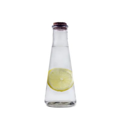wholesale 250ml 300ml clear round square shape glass bottles with stopper for juice