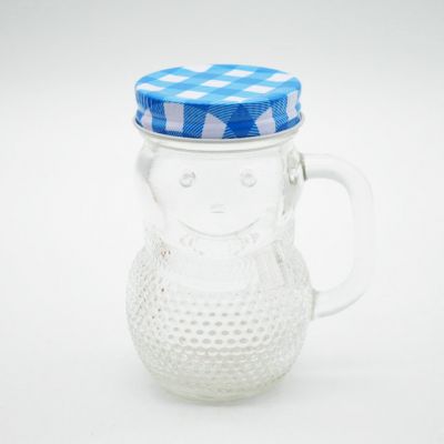 wholesale 120ml 4oz drinking shot mini mason glass jar with silver lids and handles