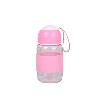cheap price promotional 300ml carton sport water glass bottle with silicone sleeve