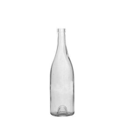 Free Sample In Stock Clear Round Concave Bottom 750ml Whisky Bottles Glass with Cork Cap