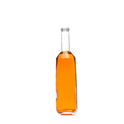 Wholesale custom personalised empty clear square shape 750ml whisky wine gin glass bottle