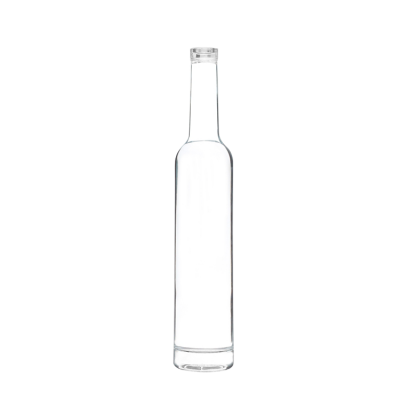 Wholesale custom tall thick clear empty round 500ml ice wine glass bottle cork cap