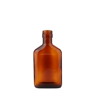 Wholesale flat shape cold brew coffee 150ml amber flask wine glass bottles for sale