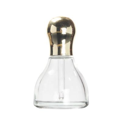 40ml Empty Small Clear Crystal Cosmetic Packaging Aluminum Gold Dropper Essential Oil Bottle