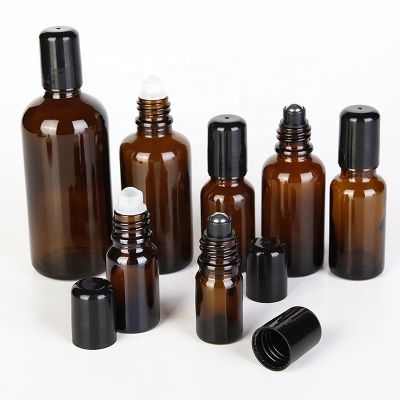 Empty 10ml 30ml E Liquid Glass Tincture Bottles Amber Essential Oil Roller Bottle Case