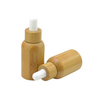Wholesale Paris Amber Glass Bamboo 1/4 Essential Oil Bottle with Spray 