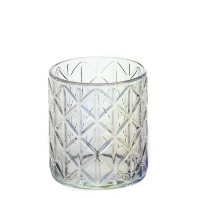 Home Wedding Use Glass Material 210ml Candle Cup / Engraving 7oz Glass Candle Jars