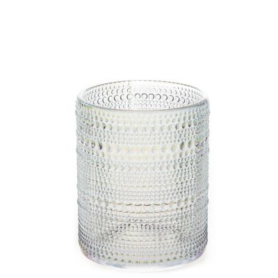 Large Capacity Engraving Round 700ml Glass Candle Jars / 24oz Glass Candle Holder Wholesale