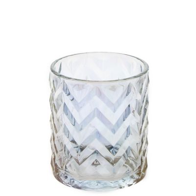 Transparent Crystal Engraving 380ml Glass Candle Holder 13oz Glass cup for Candle Making