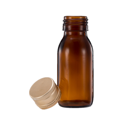 Manufacturer Wholesale 60ml Pharmaceutical Round Amber Glass Bottle for Liquid Medicine 