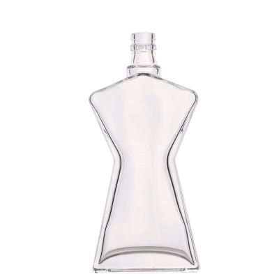 High quality empty clear 250ml unique pretty custom wine bottle with caps