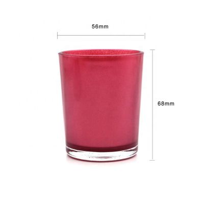 Hot sale decorative use Internal Red colored glass candle jar