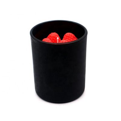 Wholesale Empty 250ml frosted matte Black Glass Jar for Candle Making