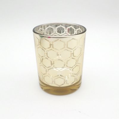 Gold Beehive Mercury Glass Votive Tealight Candle Holder 