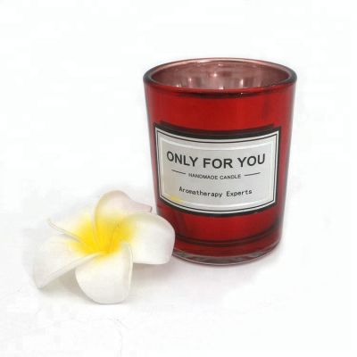 No Handmade Customized Mercury Red Glass candle holder