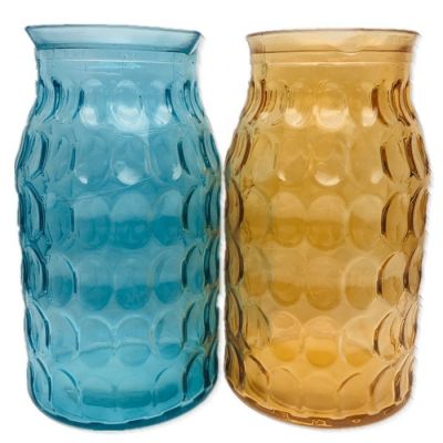 Colored unique shape glass flower vase for decoration