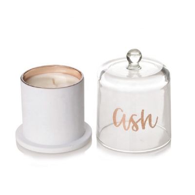 Unique Candle Jars White Black Candle Glass Jar Dome Lid Cloche Candle Jars